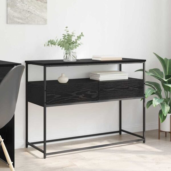 Console Table Black Oak 100 x 40 x 75 cm Engineered Wood