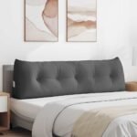 Back Pillow Dark Grey 160 x 24 x 50 cm Fabric