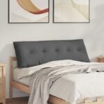 Back Pillow Dark Grey 140 x 19 x 50 cm Fabric