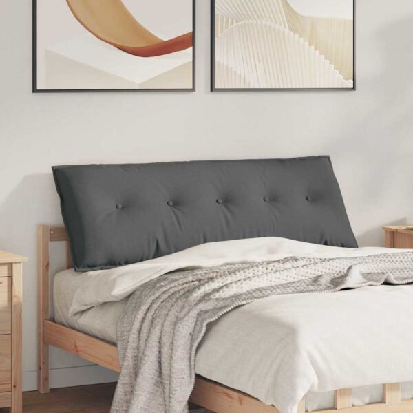 Back Pillow Dark Grey 140 x 19 x 50 cm Fabric