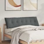 Back Pillow Dark Grey 160 x 19 x 50 cm Fabric