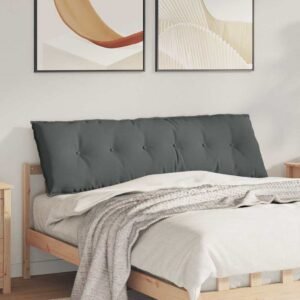 Back Pillow Dark Grey 160 x 19 x 50 cm Fabric