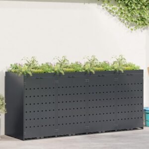 Wheelie Bin Storage for 4 Bins Anthracite 272 x 77,5 x 121,5 cm