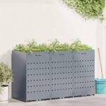 Wheelie Bin Storage for 3 Bins Light Grey 204 x 77,5 x 121,5 cm