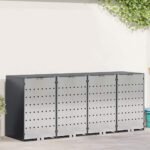 Wheelie Bin Storage for 3 Bins Anthracite 340 x 77.5 x 115.5 cm