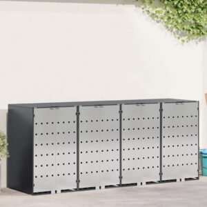 Wheelie Bin Storage for 3 Bins Anthracite 340 x 77.5 x 115.5 cm