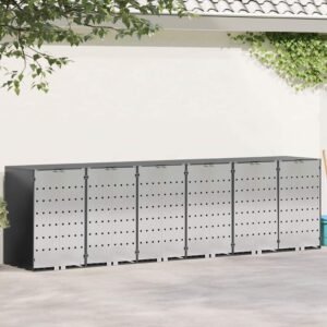 Wheelie Bin Storage for 3 Bins Anthracite 340 x 77.5 x 115.5 cm