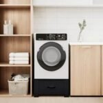 Washing Machine Pedestal Black 64 x 55 x 32.5 cm Steel