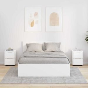 Bedside Tables 2 pcs White 30.5 x 30 x 43 cm Engineered Wood