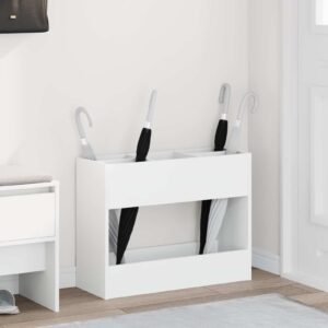 Umbrella Stand White 65 x 24 x 50 cm Engineered Wood