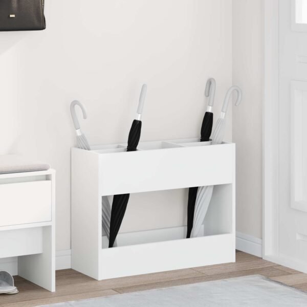Umbrella Stand White 65 x 24 x 50 cm Engineered Wood