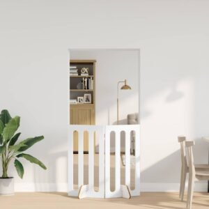 Folding Pet Fence 2 pcs White 100.5 x 38 x 90 cm