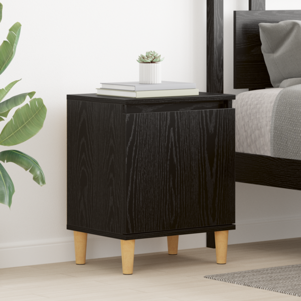 Bedside Cabinet Black Oak 40 x 30 x 50 cm Engineered Wood