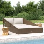 Garden Bed Brown 110x200 cm Poly Rattan