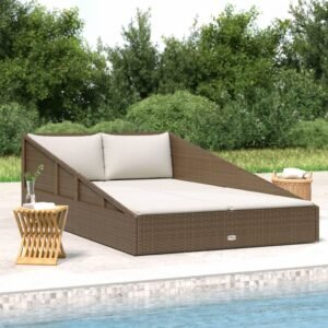 Garden Bed Brown 110x200 cm Poly Rattan