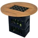 Beer Crate Tabletop Teak 70 cm