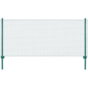 Wire Mesh Fence with Posts Steel 25x0.5 m Green