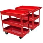 2 x Workshop Tool Trolley 100 kg 3 Shelves