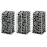 Gabion Set 3 pcs Galvanised Wire 25x25x50 cm