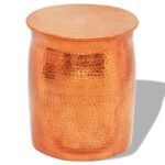 Hammered Aluminium Stool/Side Table Brass/Copper Colour