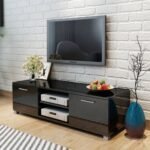 TV Cabinet High-Gloss Black 120x40.5x35 cm