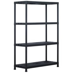 Storage Shelf Rack Black 220 kg 90x40x138 cm Plastic