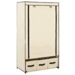 Wardrobe Cream 87x49x159 cm Fabric
