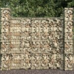 Gabion Baskets 3 pcs Galvanised Steel 25x25x197 cm
