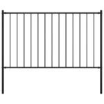 Fence Panel Woerden with Posts Steel 1.7x1 m Black