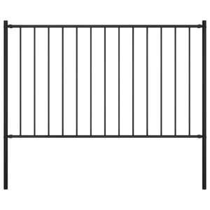 Fence Panel Woerden with Posts Steel 1.7x1 m Black