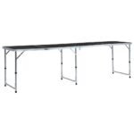 Foldable Camping Table Grey Aluminium 240x60 cm