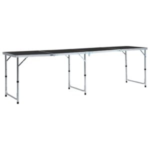 Foldable Camping Table Grey Aluminium 240x60 cm