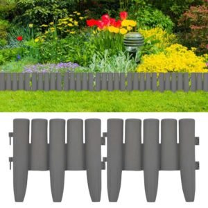 Lawn Edgings 36 pcs Grey 10 m PP