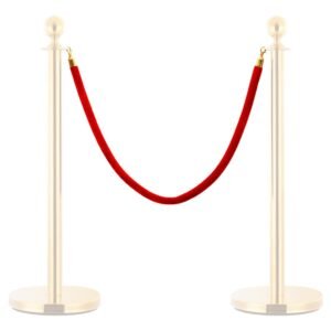 Stanchion Stand Rope Red and Golden Velvet