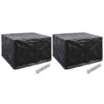 Garden Furniture Covers 2 pcs 8 Eyelets 135x135x90 cm