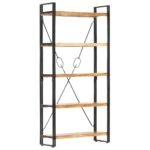 5-Tier Bookcase 90x30x180 cm Solid Acacia Wood