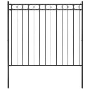 Garden Fence ASSEN Steel 1.7x1.5 m Black