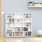 CD Cabinet White 100x23x89.5 cm Engineered Wood