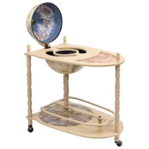 Freestanding Globe Bar Wine Stand Eucalyptus Wood Green