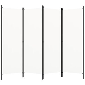 4-Panel Room Divider White 200x180 cm