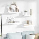 Floating Wall Shelf High Gloss White 50x23x3.8 cm MDF