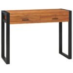 Desk with 2 Drawers 100x40x75 cm Teak Wood