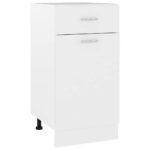 Drawer Bottom Cabinet Lyon White 40x46x81.5 cm Engineered Wood