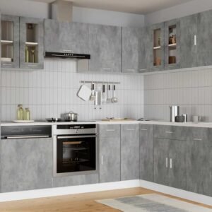 Hanging Glass Cabinet Lyon Concrete Grey 60x31x60 cm Engineered Wood