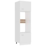 Microwave Cabinet Lyon White 60x57x207 cm Engineered Wood