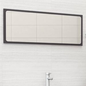 Bathroom Mirror Grey 100x1.5x37 cm Engineered Wood