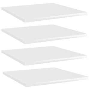Bookshelf Boards 4 pcs High Gloss White 40x40x1.5 cm Engineered Wood