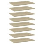 Bookshelf Boards 8 pcs Sonoma Oak 60x40x1.5 cm Engineered Wood