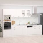 7 Piece Kitchen Cabinet Set Lyon White Engineered Wood