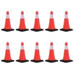 Reflective Traffic Cones with Heavy Bases 10 pcs 50 cm